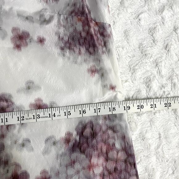 Roberto Cavalli Class White Purple Floral Split Neck Sleeveless Shift Dress 8 - Picture 9 of 10